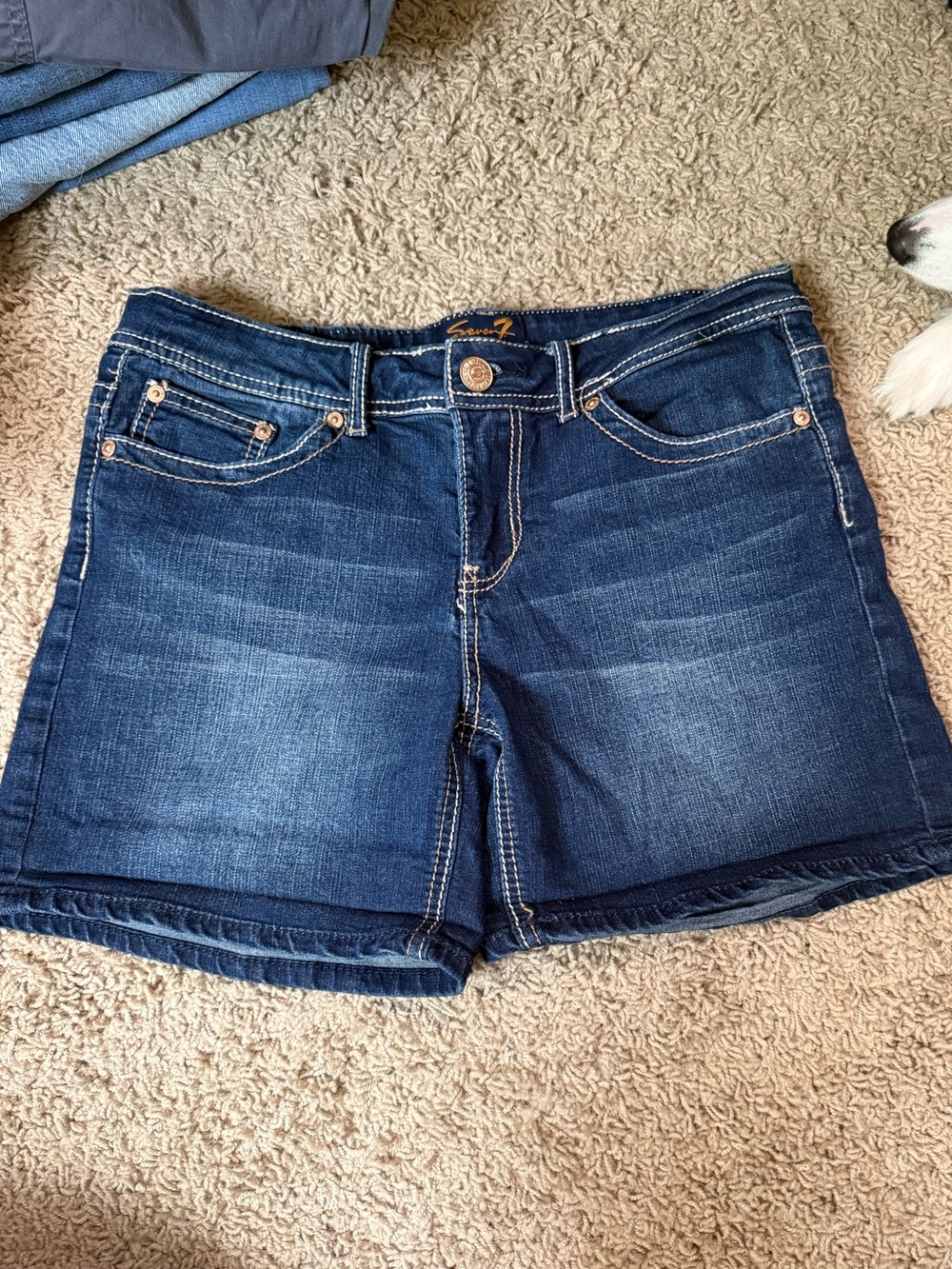 Seven7 Dark Blue Denim Jean Shorts